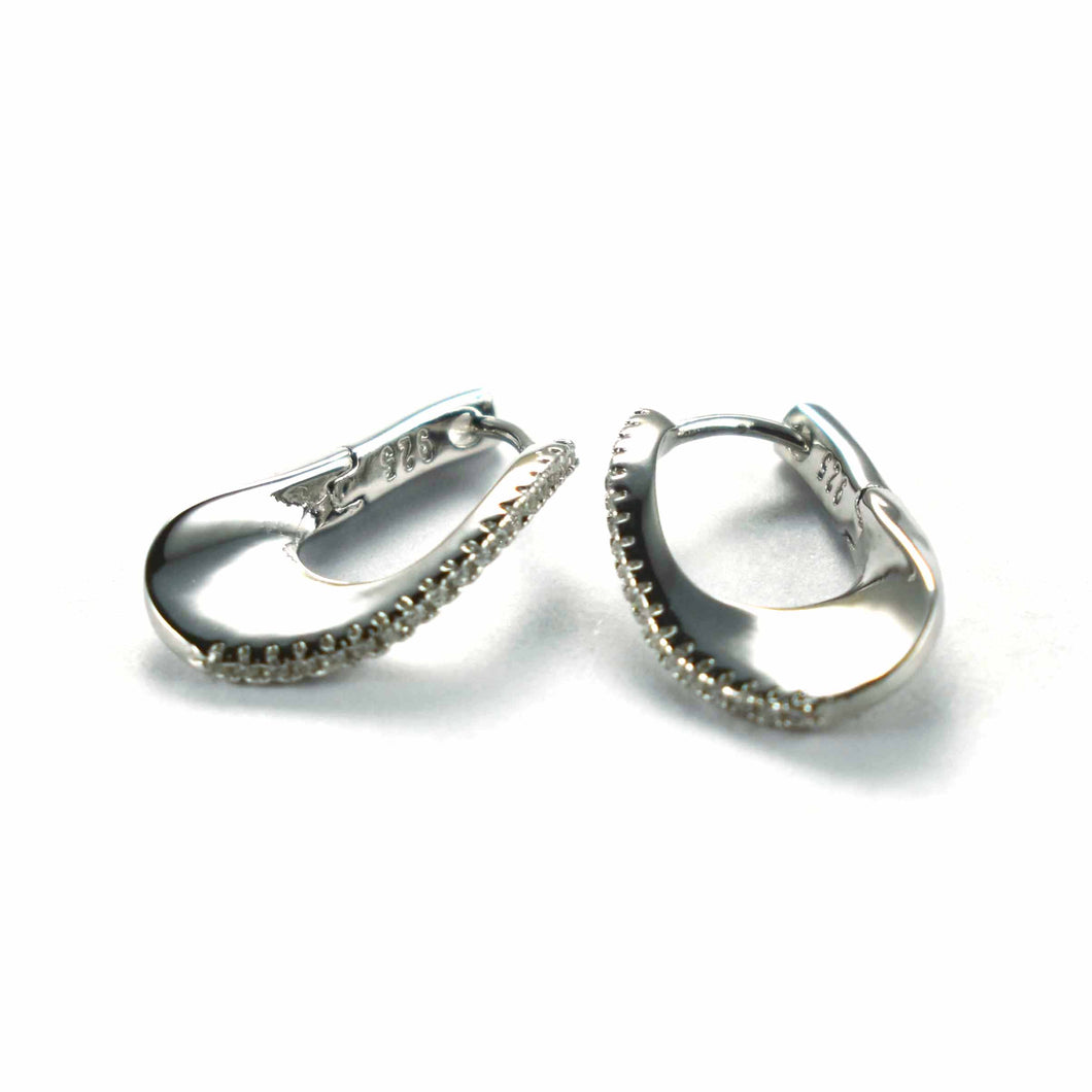 Silver earring with white CZ & platinum plating