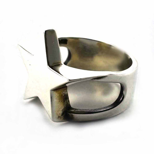 Silver star ring