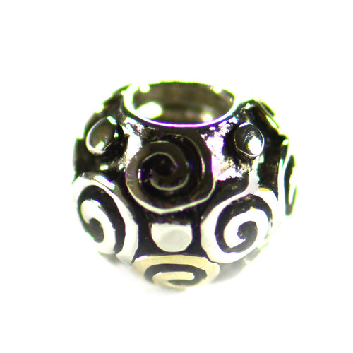Silver beads with Whirlpool pattern