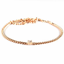 Silver choker with CZ & pink gold plating