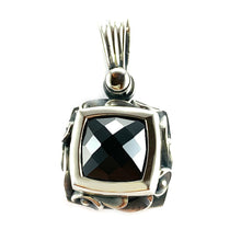 Silver couple pendant with black & red CZ