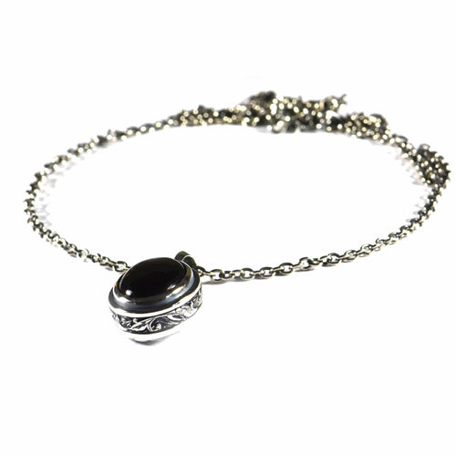 Onyx silver necklace