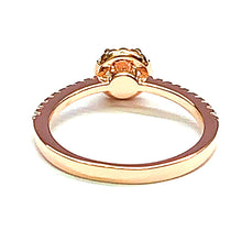 Silver ring with 5mm CZ & pink gold plating