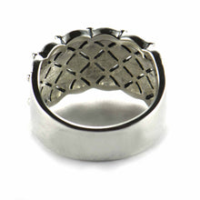 Silver ring with square marcasite