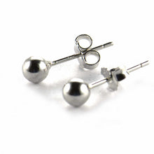Silver stud earring with 4mm ball