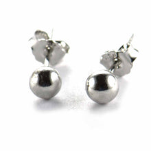 Silver stud earring with 4mm ball