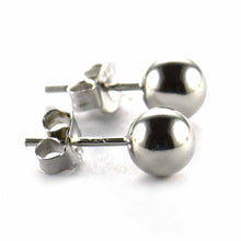 Silver stud earring with 6mm ball