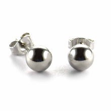 Silver stud earring with 6mm ball