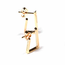 Studs silver earring with CZ & pink gold plating