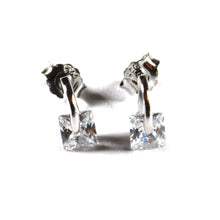 Silver studs earring with square CZ