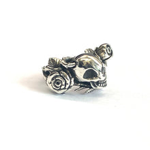 Skull & Rose silver ring