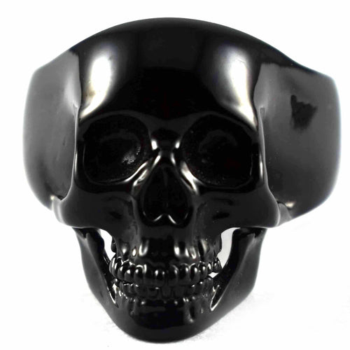 Skull matte black ring