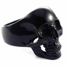 Skull matte black ring
