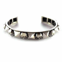Skull & rivets silver bangle
