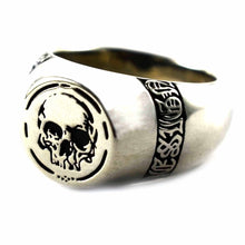 Skull silver school ring