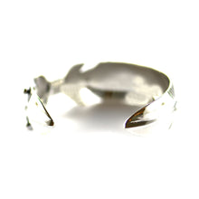 Small Silver feather bangle with silver oxidizing