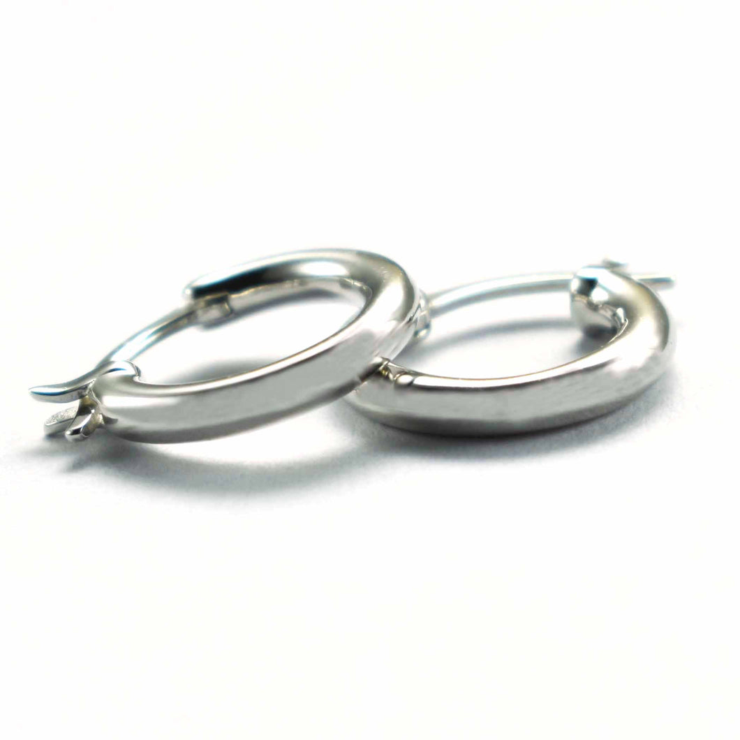 14mm circle silver earring