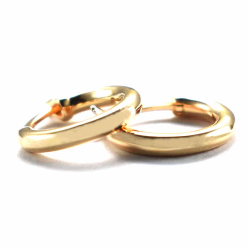 14mm circle silver earring with pink gold plating