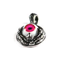 Small red eye silver pendant