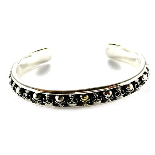 Small skull silver bangle