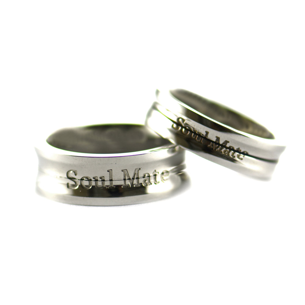 Soulmate stainless steel couple ring