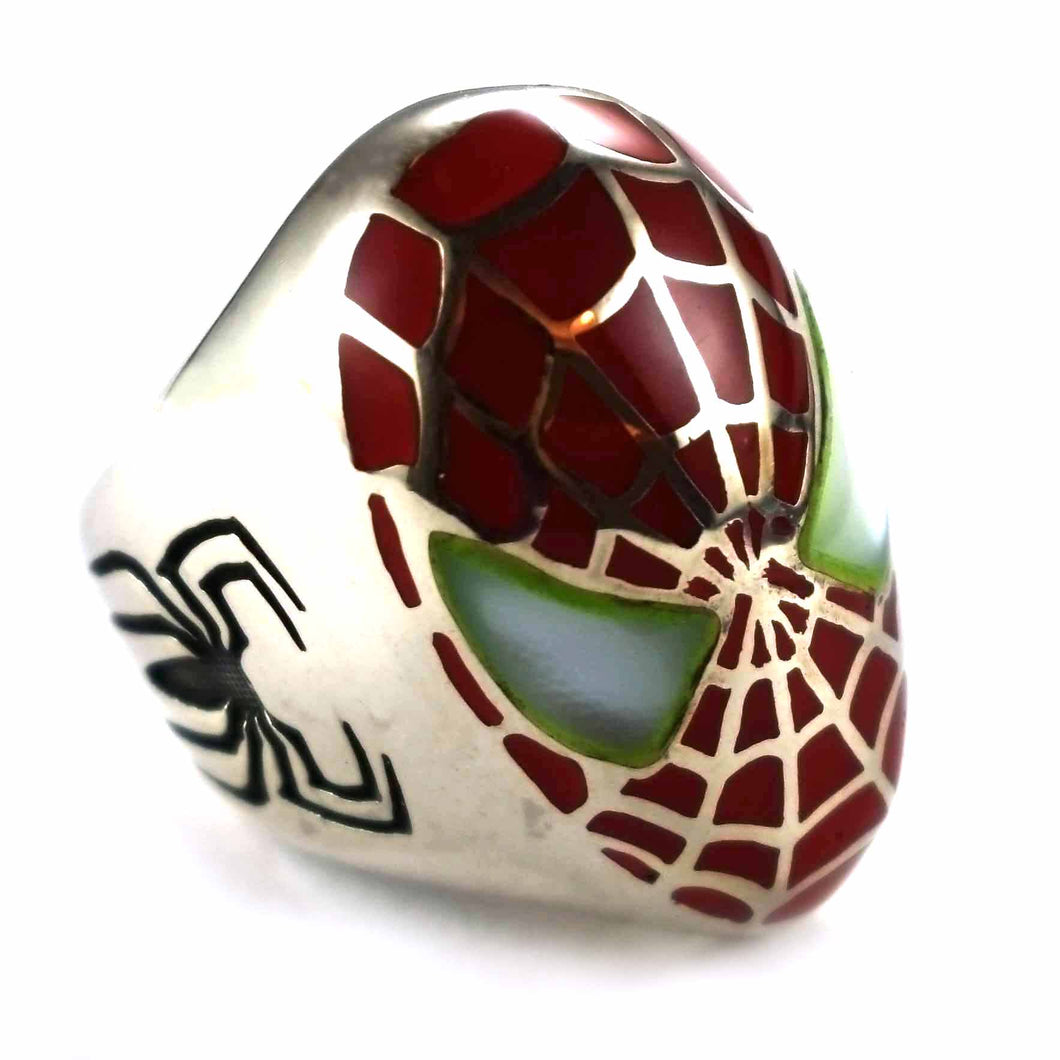 Spiderman silver ring