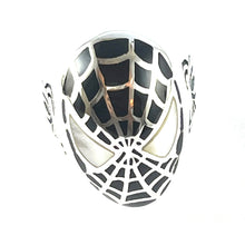 Spiderman silver ring with shell & black resin
