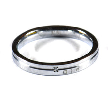 Stainless steel couple ring with Line & Cubic Zirconia
