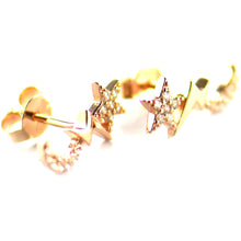 Star Lighting Moon silver studs earring with pink gold plating