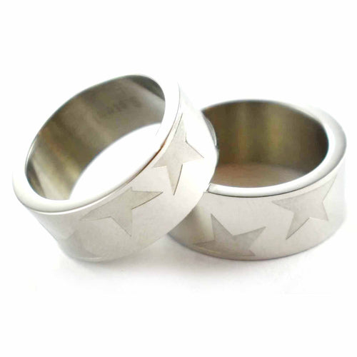 Star pattern stainless steel couple ring