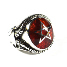 Star silver ring with brown stone