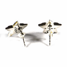 Star silver studs earring with silver oxidize