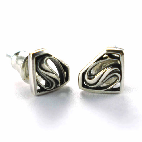 Superman silver earring