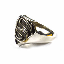 Superman silver ring with oxidizing