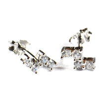 Tetris silver studs earring with CZ