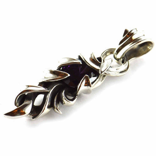 Thorns Silver pattern with purple CZ