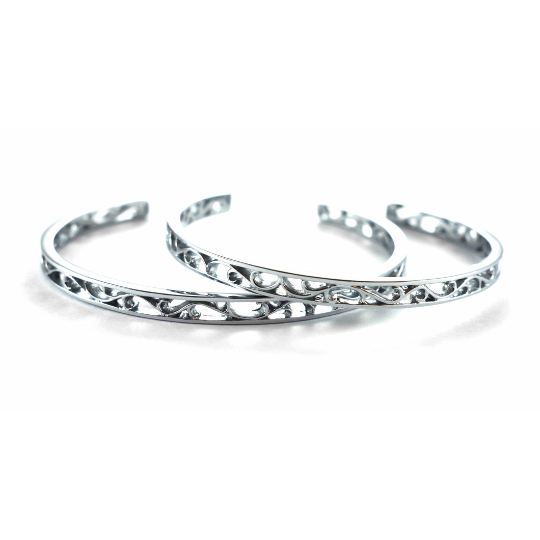 Thorns stainless steel couple bangle