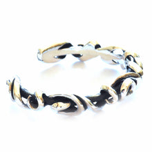 Thorns pattern & punk style with oxidize silver bangle