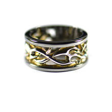 Thorns silver couple ring with pink gold & black rhodium plating