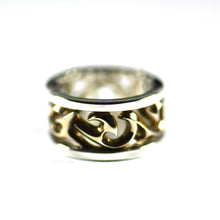 Thorns silver couple ring with pink gold & black rhodium plating