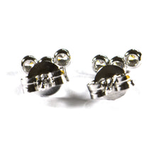 Three CZ silver studs earring