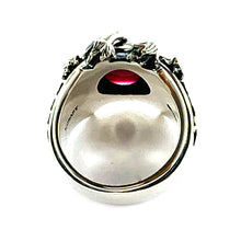 Three claw silver ring with purple stone