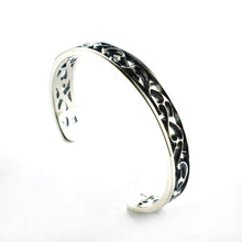 Thorns pattern silver couple bangle
