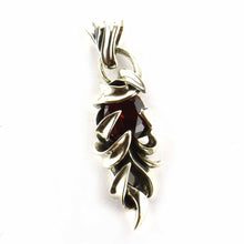Thorns silver pendant with red CZ