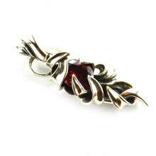 Thorns silver pendant with red CZ