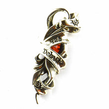 Thorns silver pendant with red CZ