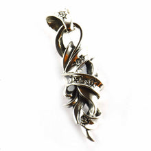 Thorns silver pendant with white CZ