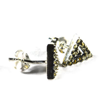 Triangle silver studs earring with marcasite