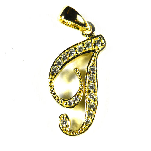 T silver pendant with 18K gold plating