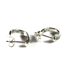 Twist circle studs silver earring with marcasite
